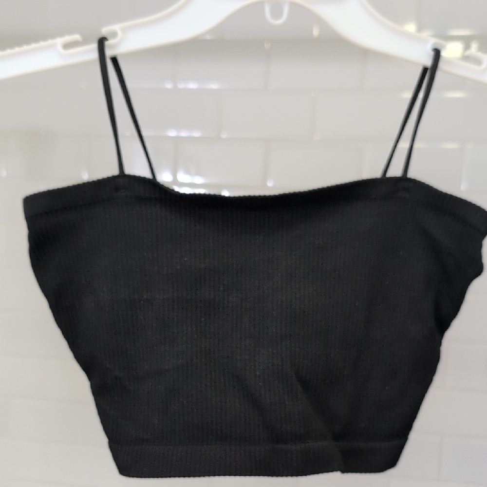 Urban Outfitters Black Fitted Camisole Crop Top